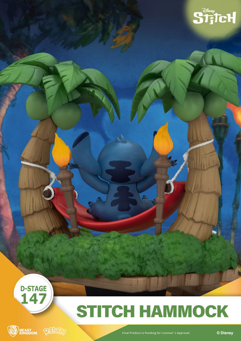Beast Kingdom Disney Lilo & Stitch Stitch Hammock PVC Diorama Statue