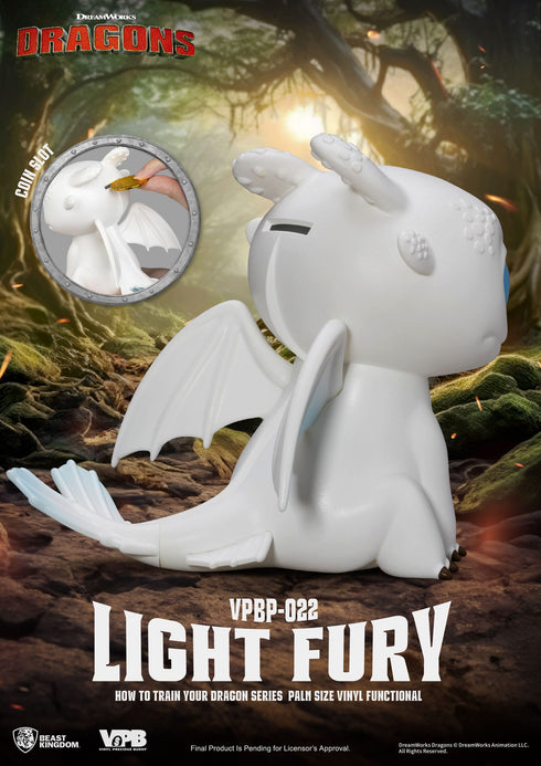 Beast Kingdom Light Fury Piggy Bank - How To Train Your Dragon - Palm Sized Vinyl Collectible