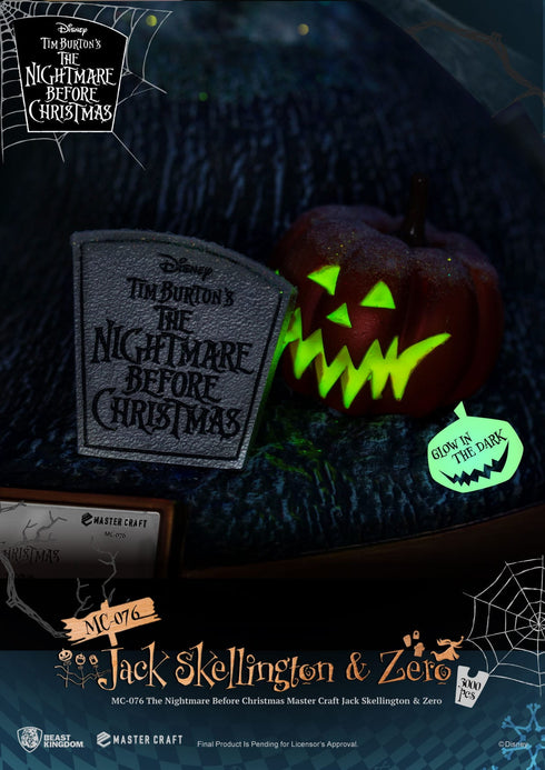 Beast Kingdom Jack Skellington & Zero - Nightmare before Christmas - MC-076 - Master Craft Collectible Statue