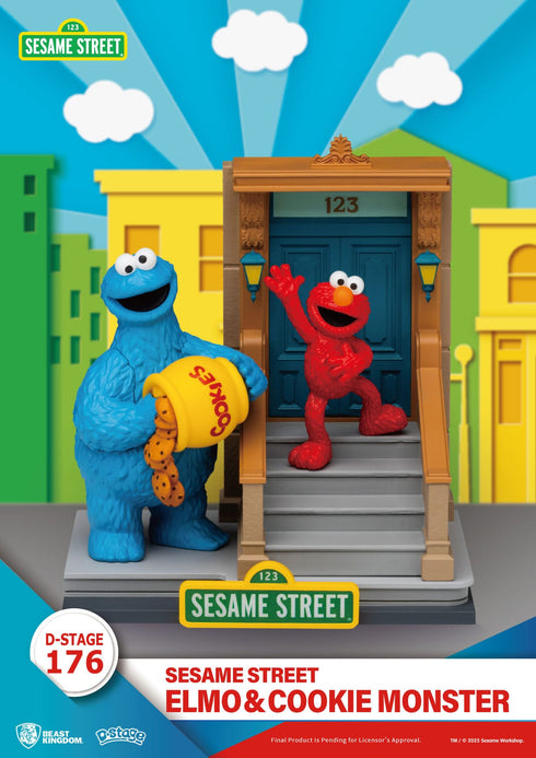 Beast Kingdom Sesame Street D-Stage Elmo & Cookie Monster PVC Statue