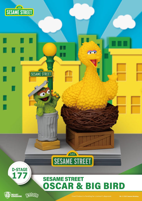 Beast Kingdom Sesame Street D-Stage Oscar & Big Bird PVC Statue