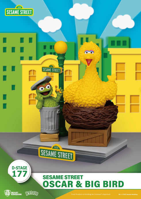 Beast Kingdom Sesame Street D-Stage Oscar & Big Bird PVC Statue