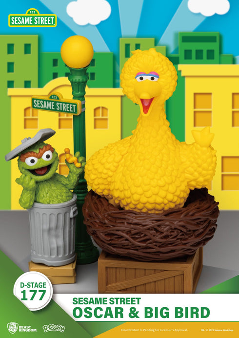 Beast Kingdom Sesame Street D-Stage Oscar & Big Bird PVC Statue