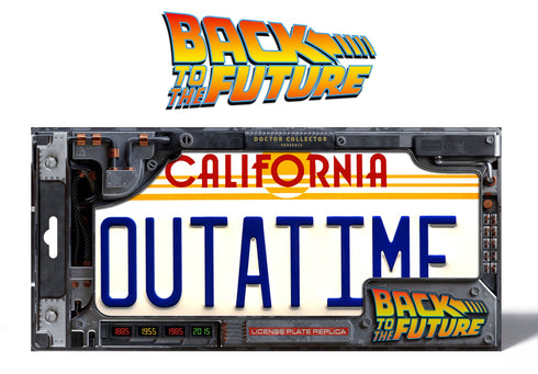 Doctor Collector Outatime DeLorean License Plate - Back To The Future - Collectible Replica