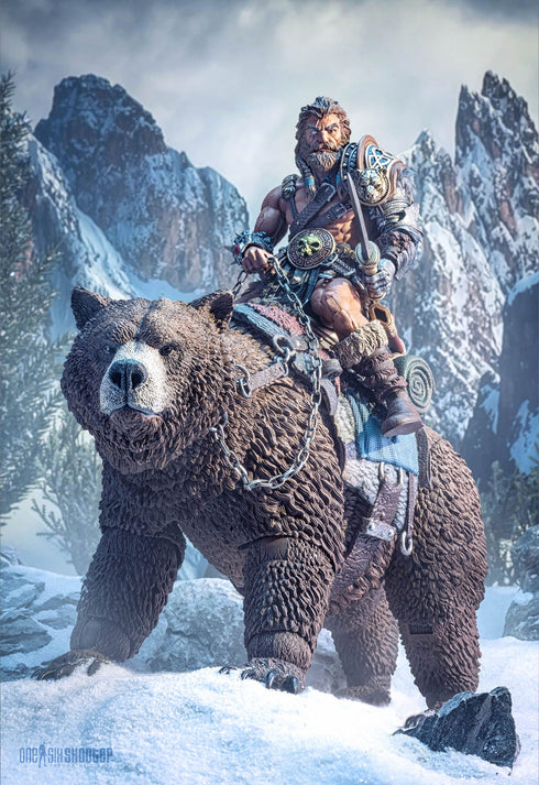 Four Horsemen Studios Mythic Legions Rising Sons Bodvar (Bear Mount) Action Figure