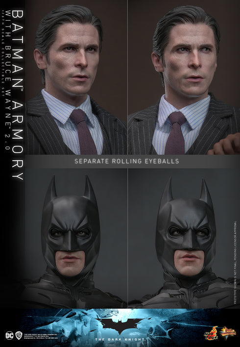 Hot Toys Batman Armory with Bruce Wayne (2.0) - Batman: The Dark Knight - MMS750 - 1/6 Scale Collectible Figure Set