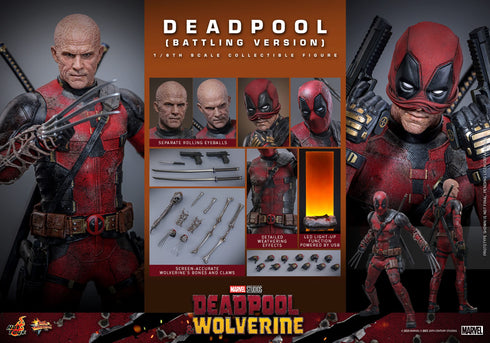 Hot Toys Deadpool (Battling Version) - Deadpool & Wolverine - MMS782 - 1/6 Scale Collectible Figure