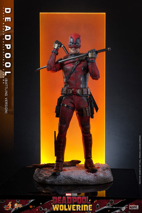 Hot Toys Deadpool (Battling Version) - Deadpool & Wolverine - MMS782 - 1/6 Scale Collectible Figure