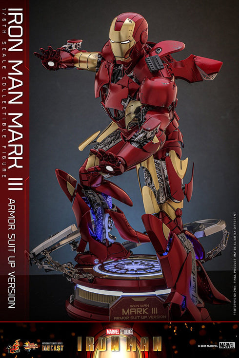 Hot Toys Iron Man Mark III (Armor Suit Up Version) - Iron Man - MMS825D72 - Diecast 1/6 Scale Collectible Figure