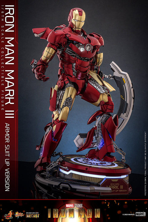 Hot Toys Iron Man Mark III (Armor Suit Up Version) - Iron Man - MMS825D72 - Diecast 1/6 Scale Collectible Figure