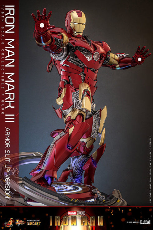 Hot Toys Iron Man Mark III (Armor Suit Up Version) - Iron Man - MMS825D72 - Diecast 1/6 Scale Collectible Figure