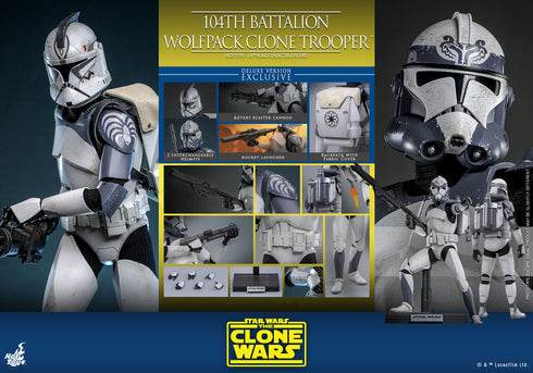 Hot Toys 104th Battalion Wolfpack Clone Trooper Deluxe Version - Star Wars: The Clone Wars - TMS143 - 1/6 Scale Collectible Figure