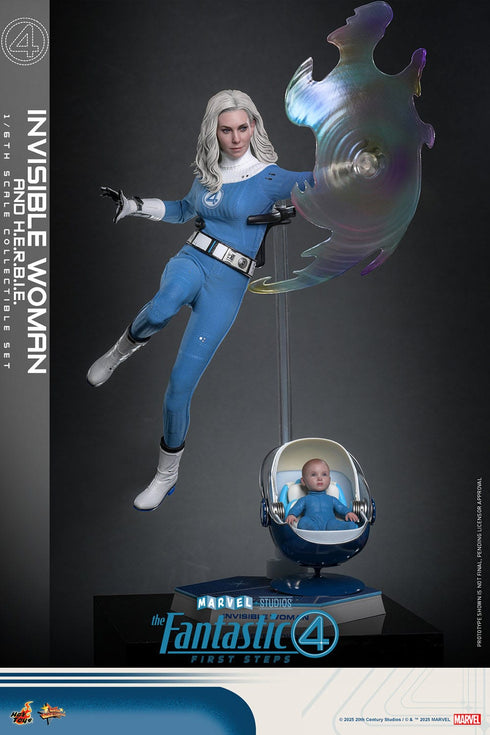 Hot Toys Invisible Woman & H.E.R.B.I.E. - The Fantastic Four: First Steps - MMS824 -1/6 Scale Collectible Figure 2-Pack