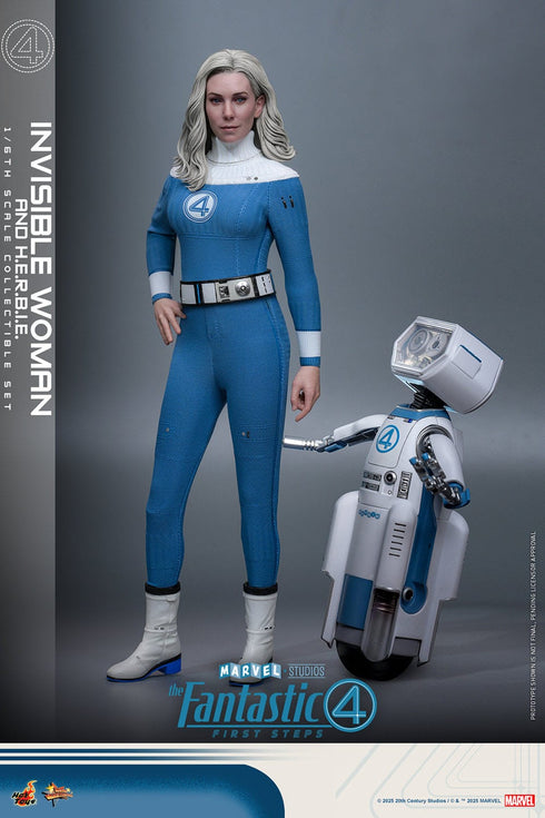 Hot Toys Invisible Woman & H.E.R.B.I.E. - The Fantastic Four: First Steps - MMS824 -1/6 Scale Collectible Figure 2-Pack