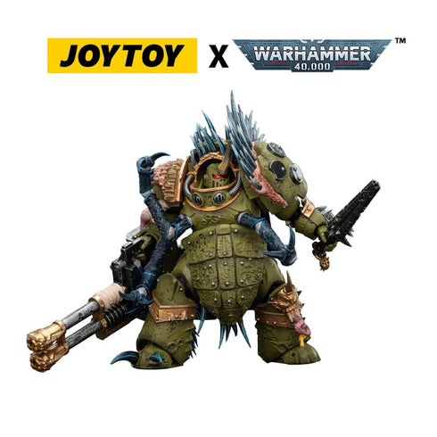 JOYTOY Death Guard Blightlord Terminator 1 with Reaper Autocannon and Bubotic Blades - Warhammer 40,000 - 1/18 Scale Collectible Figure
