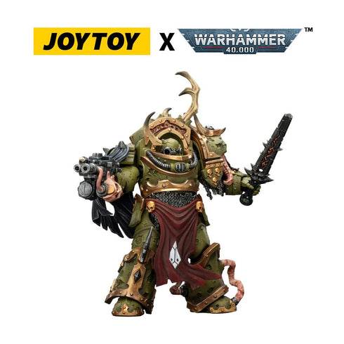 JOYTOY Death Guard Blightlord Terminator 3 with Combi-Bolter and Bubotic Blade - Warhammer 40,000 - 1/18 Scale Collectible Figure