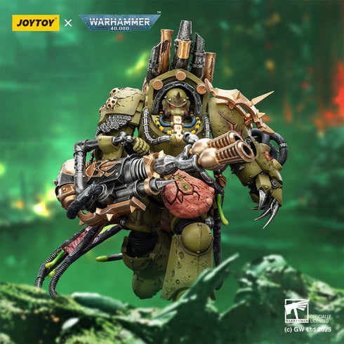 JOYTOY Death Guard Lord of Virulence with Power Fist and Twin Plague Spewer - Warhammer 40,000 - 1/18 Scale Collectible Figure