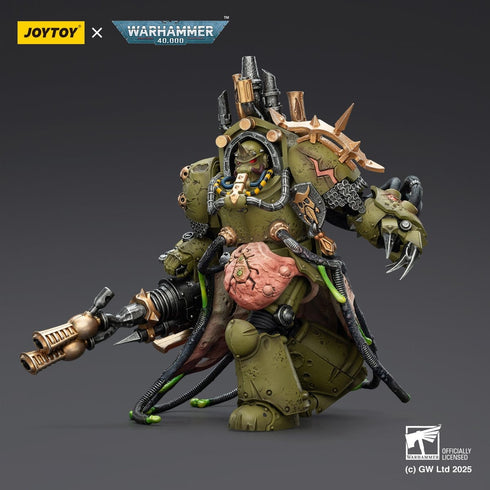 JOYTOY Death Guard Lord of Virulence with Power Fist and Twin Plague Spewer - Warhammer 40,000 - 1/18 Scale Collectible Figure