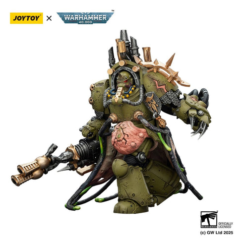 JOYTOY Death Guard Lord of Virulence with Power Fist and Twin Plague Spewer - Warhammer 40,000 - 1/18 Scale Collectible Figure