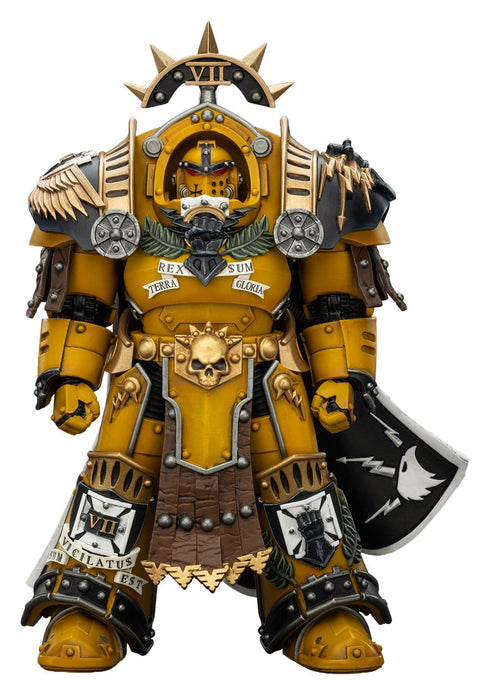 JOYTOY Imperial Fists Legion Praetor in Tartaros Terminator Armour with Power Sword and Vigil Storm Shield - Warhammer The Horus Heresy - 1/18 Scale Collectible Figure