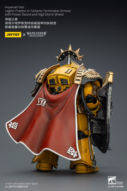 JOYTOY Imperial Fists Legion Praetor in Tartaros Terminator Armour with Power Sword and Vigil Storm Shield - Warhammer The Horus Heresy - 1/18 Scale Collectible Figure