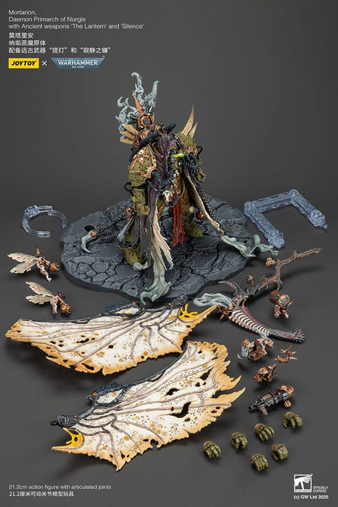 JOYTOY Mortarion Daemon Primarch of Nurgle with Ancient weapons The Lantern and Silence - Warhammer 40,000 - 1/18 Scale Collectible Figure