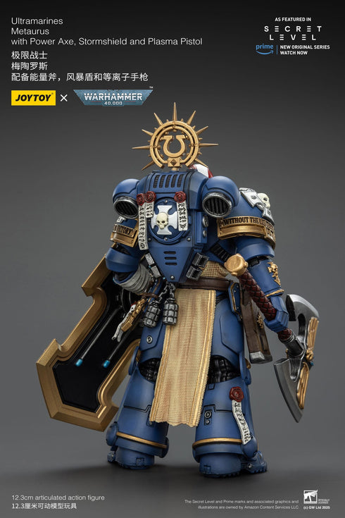 JOYTOY Ultramarines Metaurus with Power Axe, Stormshield and Plasma Pistol - Warhammer 40,000 - 1/18 Scale Collectible Figure
