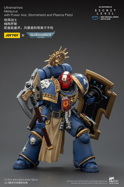 JOYTOY Ultramarines Metaurus with Power Axe, Stormshield and Plasma Pistol - Warhammer 40,000 - 1/18 Scale Collectible Figure