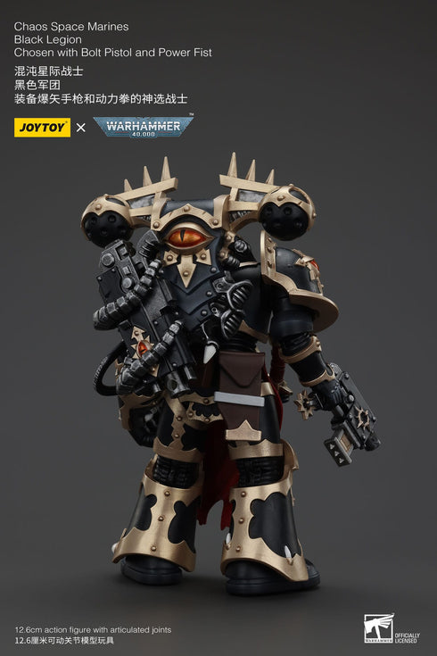 JOYTOY Warhammer 40K Chaos Space Marines Black Legion Chosen with Bolt Pistol and Power Fist Action Figure