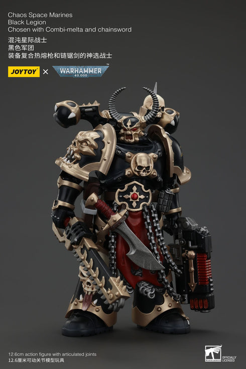 JOYTOY Warhammer 40K Chaos Space Marines Black Legion Chosen with Combi-Melta and Chainsword Action Figure