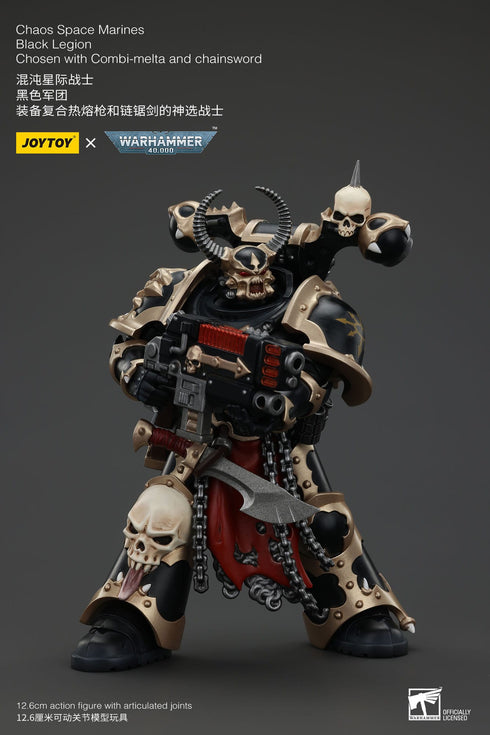 JOYTOY Warhammer 40K Chaos Space Marines Black Legion Chosen with Combi-Melta and Chainsword Action Figure