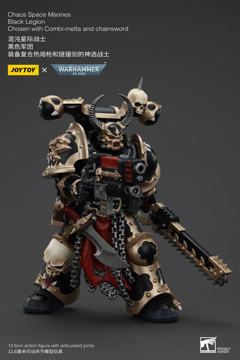 JOYTOY Warhammer 40K Chaos Space Marines Black Legion Chosen with Combi-Melta and Chainsword Action Figure