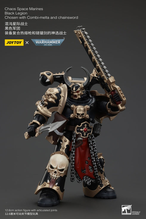 JOYTOY Warhammer 40K Chaos Space Marines Black Legion Chosen with Combi-Melta and Chainsword Action Figure
