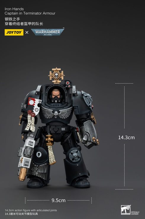 JOYTOY Iron Hands Captain in Terminator Armour - Warhammer: 40K - 1/18 Scale Collectible Figure