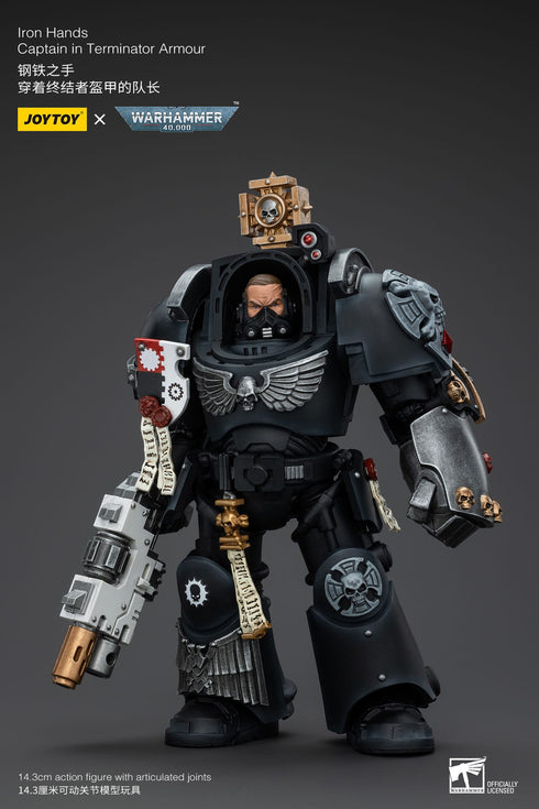 JOYTOY Iron Hands Captain in Terminator Armour - Warhammer: 40K - 1/18 Scale Collectible Figure