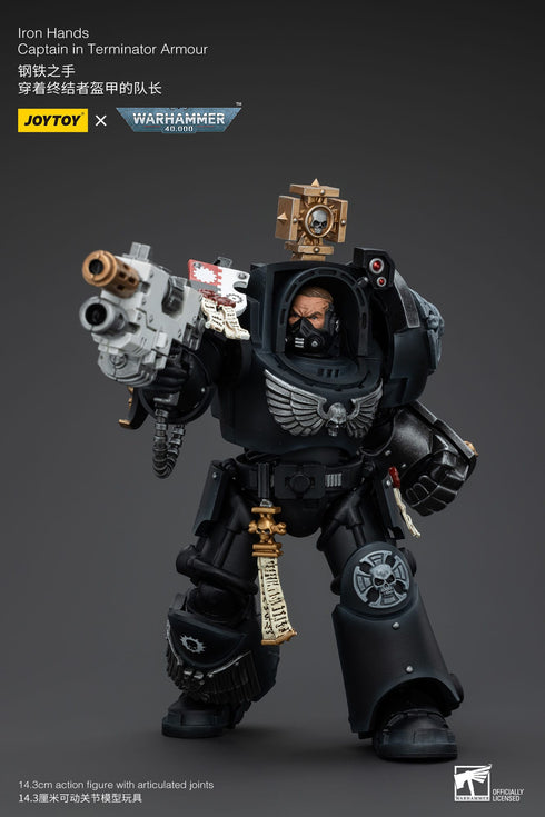 JOYTOY Iron Hands Captain in Terminator Armour - Warhammer: 40K - 1/18 Scale Collectible Figure