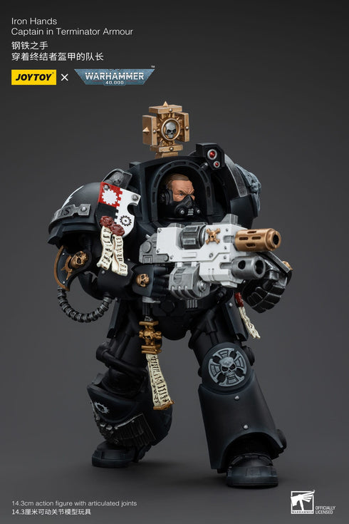 JOYTOY Iron Hands Captain in Terminator Armour - Warhammer: 40K - 1/18 Scale Collectible Figure
