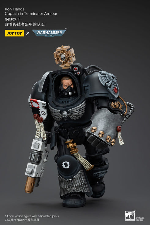 JOYTOY Iron Hands Captain in Terminator Armour - Warhammer: 40K - 1/18 Scale Collectible Figure