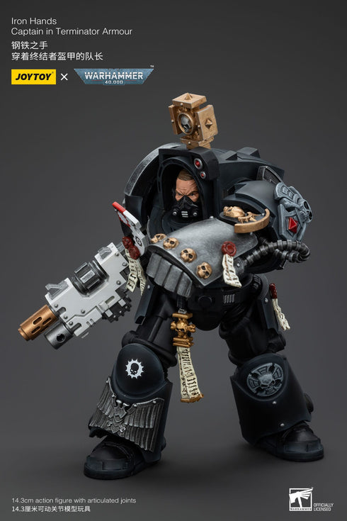 JOYTOY Iron Hands Captain in Terminator Armour - Warhammer: 40K - 1/18 Scale Collectible Figure