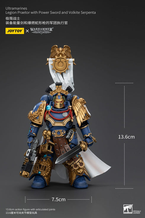 JOYTOY Warhammer 40K Ultramarines Legion Praetor with Power Sword and Volkite Serpenta 1/18 Action Figure