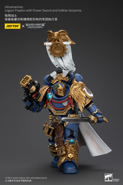 JOYTOY Warhammer 40K Ultramarines Legion Praetor with Power Sword and Volkite Serpenta 1/18 Action Figure