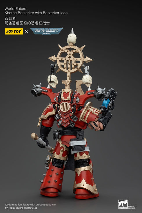 JOYTOY Warhammer 40K World Eaters Khorne Berzerker with Berzerker lcon 1/18 Action Figure
