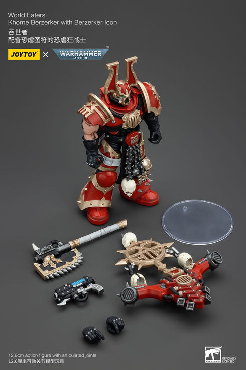 JOYTOY Warhammer 40K World Eaters Khorne Berzerker with Berzerker lcon 1/18 Action Figure