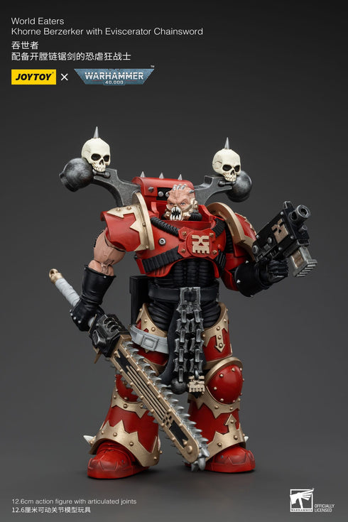 JOYTOY Warhammer 40K World Eaters Khorne Berzerker with Eviscerator Chainsword 1/18 Action Figure
