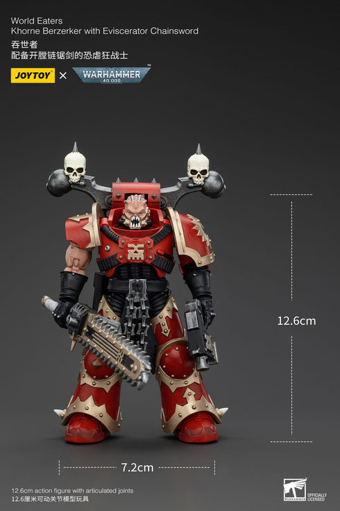 JOYTOY Warhammer 40K World Eaters Khorne Berzerker with Eviscerator Chainsword 1/18 Action Figure