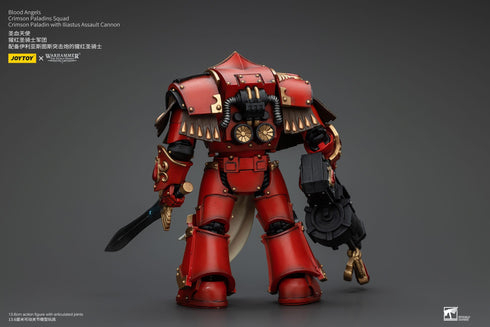 JOYTOY Warhammer The Horus Heresy Blood Angels Crimson Paladins Squad Crimson Paladin with Iliastus Assault Cannon 1/18 Action Figure