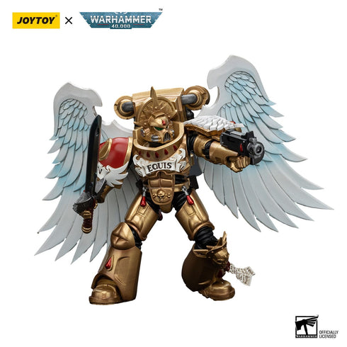 JOYTOY Warhammer The Horus Heresy Blood Angels Sanguinary Guard with Encarmine Sword 2 1/18 Action Figure