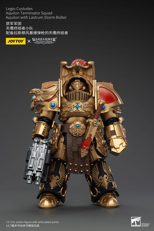 JOYTOY Warhammer The Horus Heresy Legio Custodes Aquilon Terminator Squad Aquilon with Lastrum Storm Bolter 1/18 Action Figure