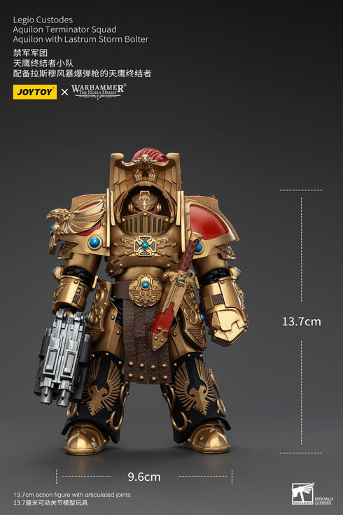 JOYTOY Warhammer The Horus Heresy Legio Custodes Aquilon Terminator Squad Aquilon with Lastrum Storm Bolter 1/18 Action Figure