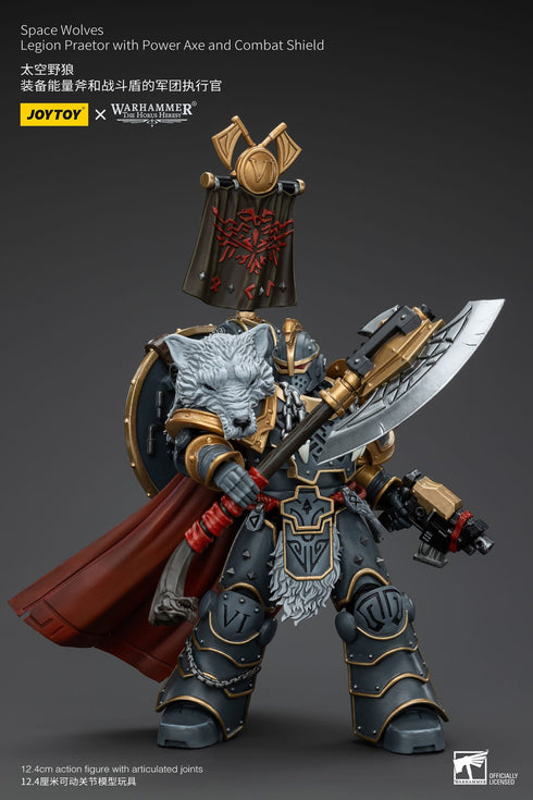 JOYTOY Warhammer The Horus Heresy Space Wolves Legion Praetor with Power Axe and Combat Shield 1/18 Action Figure